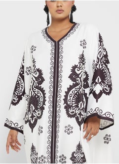 Khizana Plus size printed jalabiya  - Image 3