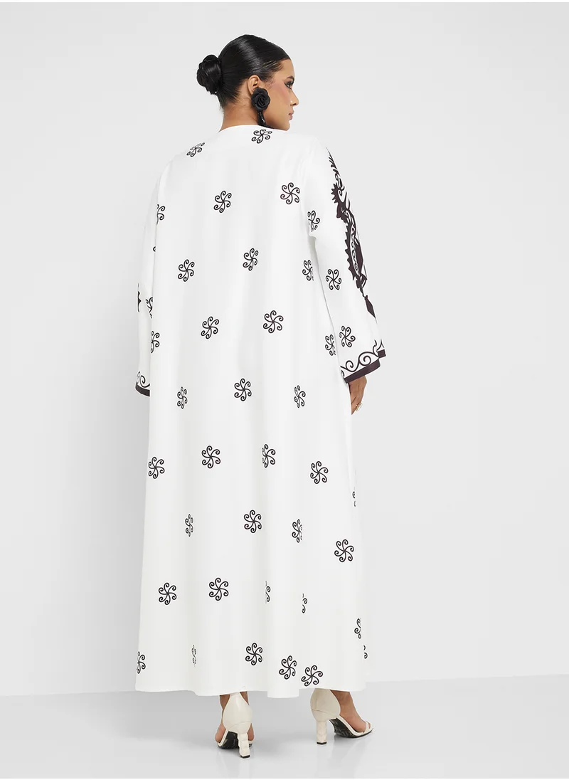 Khizana Plus size printed jalabiya