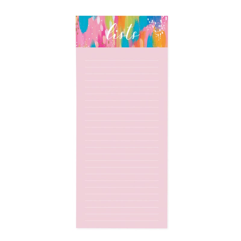 Graphique Magnetic Notepad, Brush Strokes â€“ 100 Sheets, 4â€ x 9.25â€ x .5â€ â€“ Front Says, â€œListsâ€, Sticks to Any Magnetic Surface, Perfect for Shopping and Grocery Lists, Makes a Great Gift - Image 1