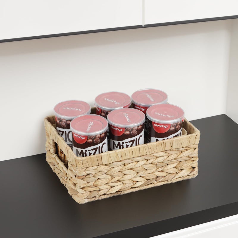 ORDELITE Wicker Baskets, Baskets for Organizing, Rattan Woven Basket for Storage, Organizer Bins with Built-in Handles, Storage Basket for Shelves (Water Hyacinth, Small) - Image 3