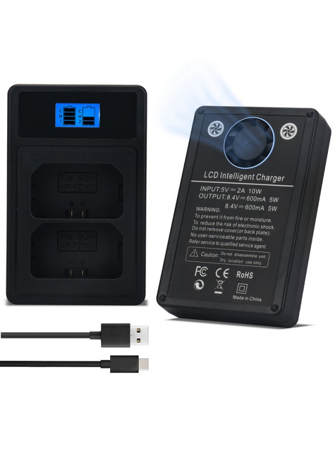 Suitable For Sony NP-FW50 FZ100 FM50 NP-BG1 BX1 BN1 Camera Battery Charger Dual Charger-Color:NP-FW50 Double Charge