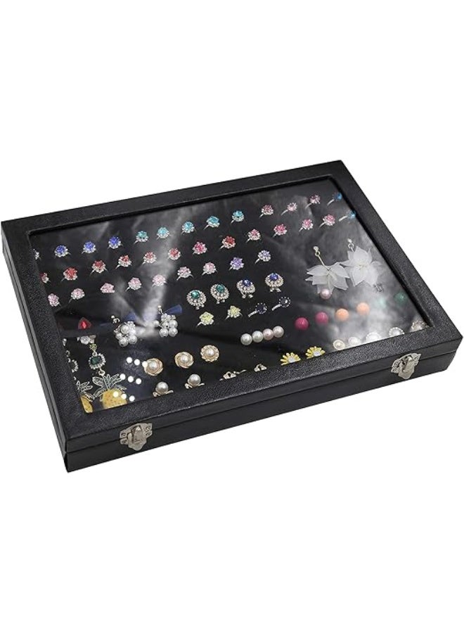 Padom Removable Jewelry Tray Showcase Display Stackable for Earrings Brooch Buttons Rings, necklace Black Velvet (Rings) - Image 3