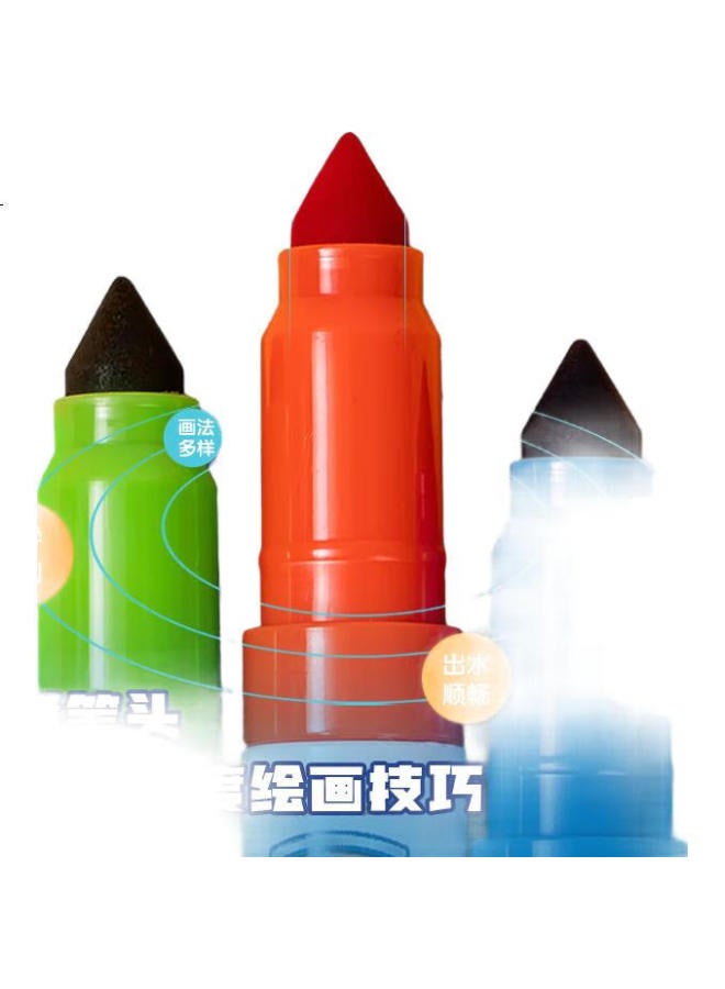 Deli Paw Patrol Series Food-Grade Round Barrel Watercolor Markers, Pp Box, 12 Colors, Children'S Drawing, Hm516-12 - Image 2