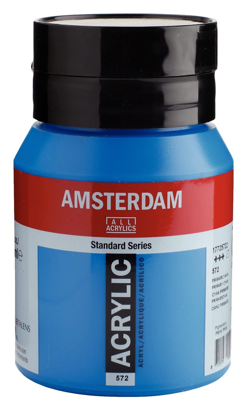Amsterdam Tarens T17725722 Acrylic Paint Acrylic Color Primary Cyan 169 fl oz 500 ml - Image 2