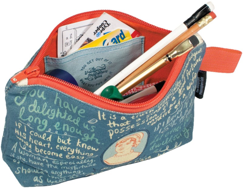 The Unemployed Philosophers Guild Jane Austen Bag - 9" Canvas Zipper Romance Themed Pouch for Pencils, Tools, Cosmetics, Toiletries and More - Image 5