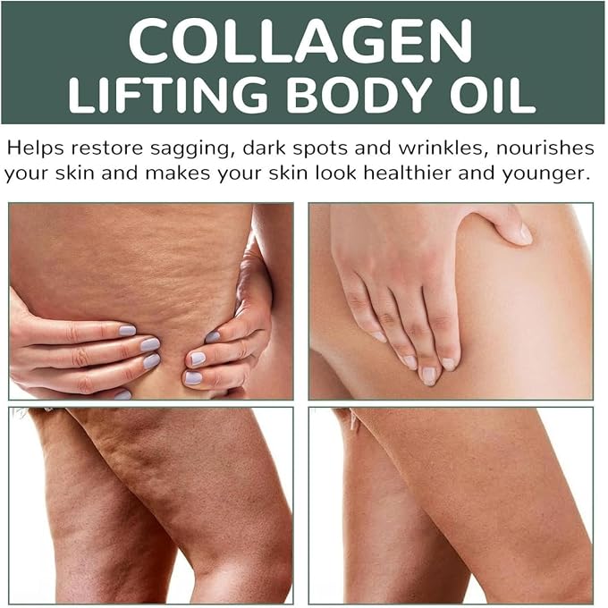 YOOJ 1Pcs Collagen Oil for Skin Tightening, Bio Collagen Oil, Rosemary Cellulite O/il For Women, Firming Moisturising Anti-ageing Tighten Wrinkles, Massage O/il for Neck Chest Arms Legs and Stomach - Image 2