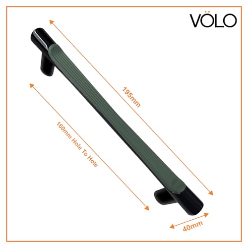VOLO Wardrobe Cabinet Handle – Sleek Pull Handle for Drawers, Wardrobes, Sliding Doors, and Cabinets in Kitchen, Bedroom, and Office (R-241) (1, Green, 160MM (8 Inch)) - Image 2