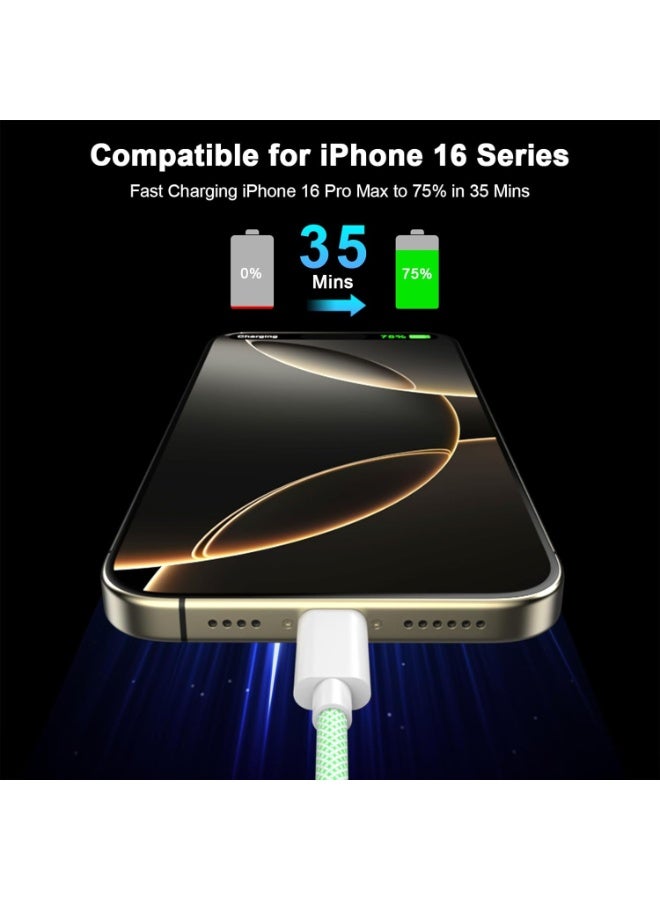 1 Pack 60W USB C to USB C Charging Cable Cord Long for iPhone 17/17 Pro/17 Pro Max/Air/16/16 Pro/16 Pro Max/15/15 Pro Max, iPad Pro/Air/Mini（Orange，1M） - Image 3