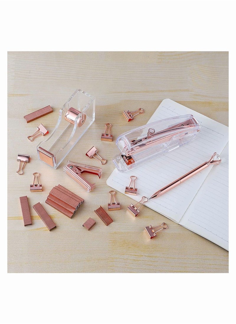 Office accessory set (includes a stapler, a staple remover, 1,000 staples, a tape dispenser, a diamond ballpoint pen and 10 binders)