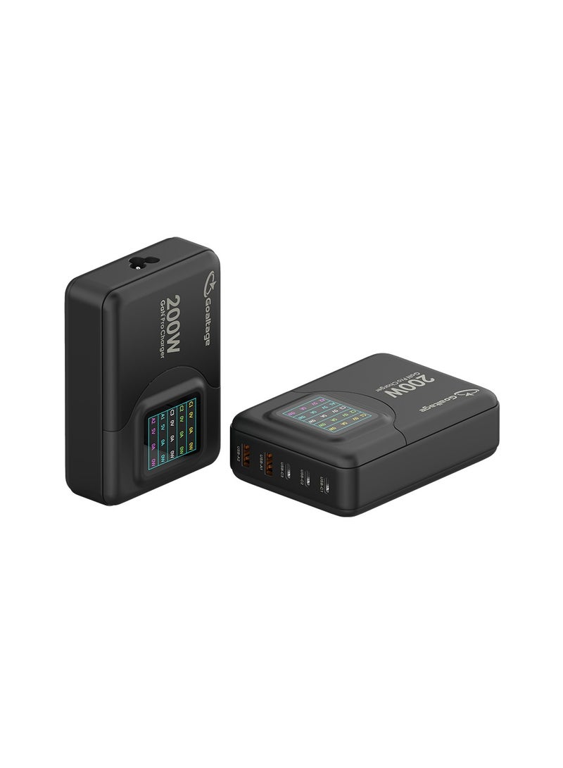 Goaltage Super-Fast Pro 200W GaN Wall Charger & LCD Digital Display, Safety Protection, Multi-Port Functionality - Image 4