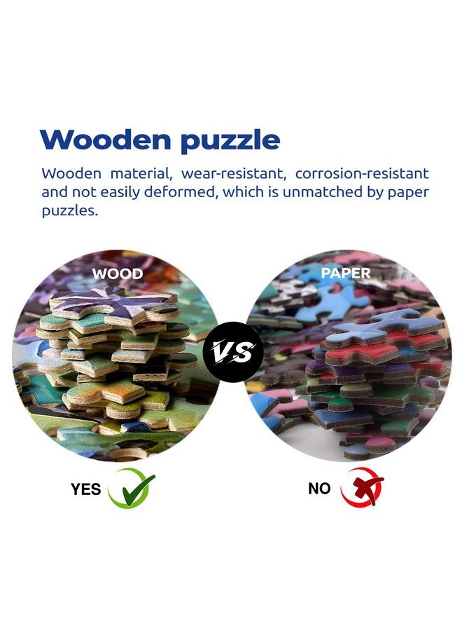 Classic Jigsaw Puzzle 1000 Pieces Adult Puzzle Wooden Puzzle Colorful Elephant Diy Modern Wall Art Picture Modern Art Home Decoration Creative Gifts 75X50Cm - Image 4