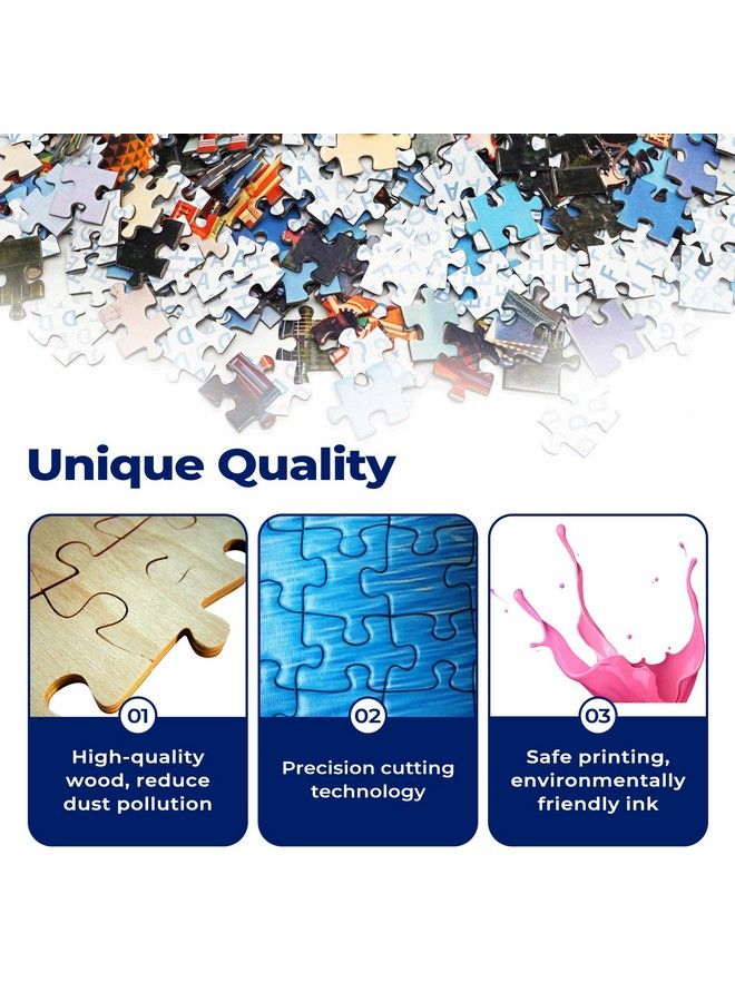 Classic Jigsaw Puzzle 1000 Pieces Adult Puzzle Wooden Puzzle Colorful Elephant Diy Modern Wall Art Picture Modern Art Home Decoration Creative Gifts 75X50Cm - Image 5