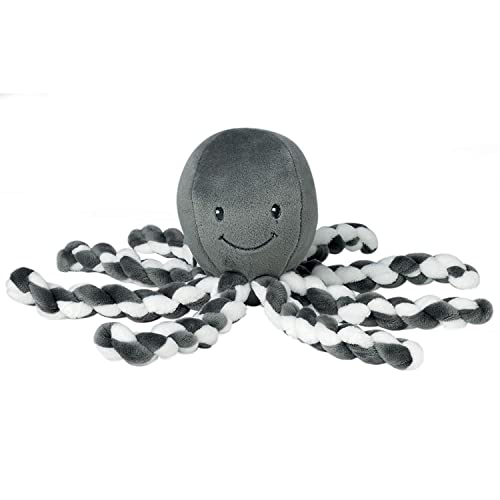 Nattou Cuddly Octopus Toy, for Newborns and Premature Babies, 23 cm, White/Grey - Image 1