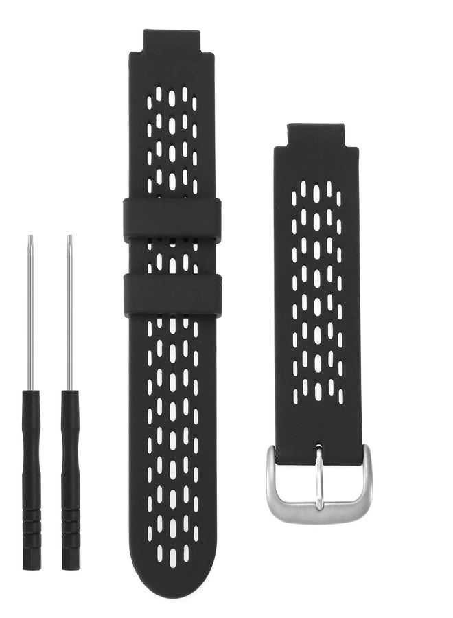 سينج إف إل تي دي سوار ساعة سيليكون من شركة SING F LTD، متوافق مع أجهزة تتبع النشاط Garmin Approach S2 / S4، مزود بخاصية الفك السريع، سوار بديل أسود اللون - Image 1