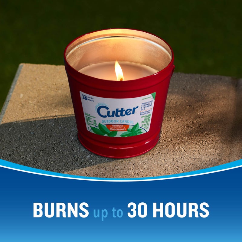 Cutter Candle, Outdoor Soy Wax Candle Made with Real Citronella Oil and Cornmint Oil Reduces The Presence of Mosquitoes with A Light, Fragrant Citronella and Mint Scent, 17 Ounces, 6 Pack - Image 3