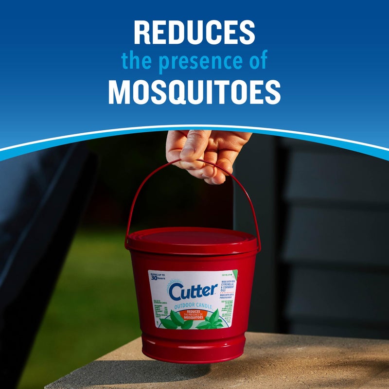 Cutter Candle, Outdoor Soy Wax Candle Made with Real Citronella Oil and Cornmint Oil Reduces The Presence of Mosquitoes with A Light, Fragrant Citronella and Mint Scent, 17 Ounces, 6 Pack - Image 2