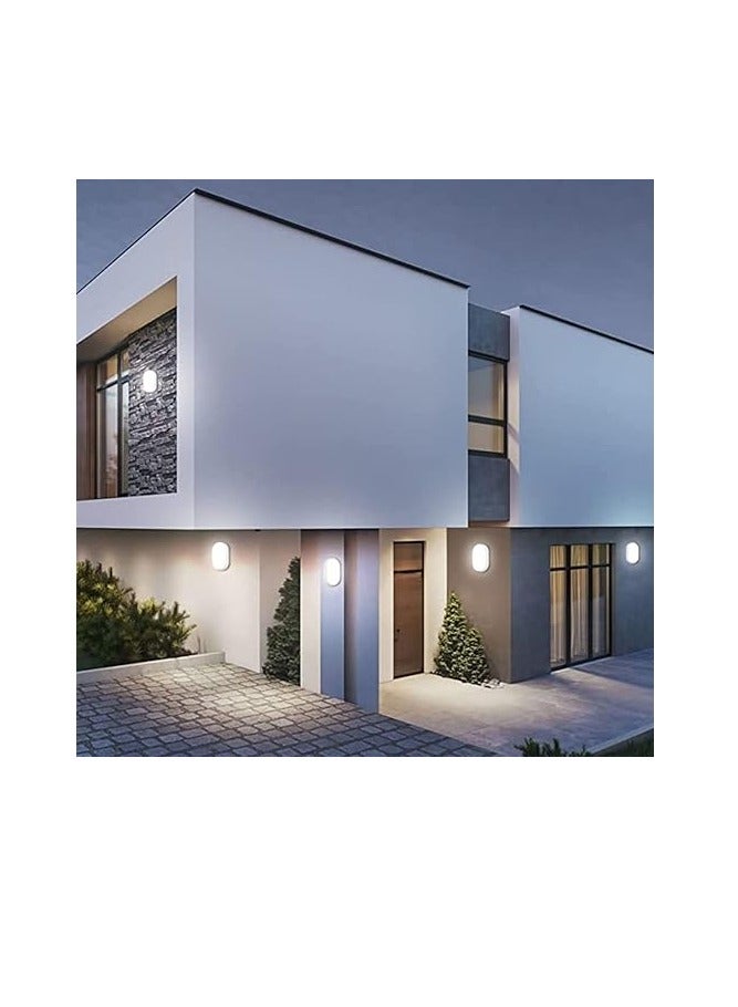 ESNCO ضوء جدار دائري مسطح LED بقوة 30 واط مع حافة بيضاء - 8000 كلفن IP65 مثالي للاستخدام الداخلي والخارجي، الحمام، المكتب، الممر، الممرات، المرافق، الحديقة، الفناء، إلخ - Image 5