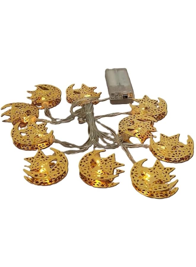 LED Crescent Moon Hanging Light for Eid & Ramadan Decorations - Elegant Wall & Ceiling Light for Home Décor