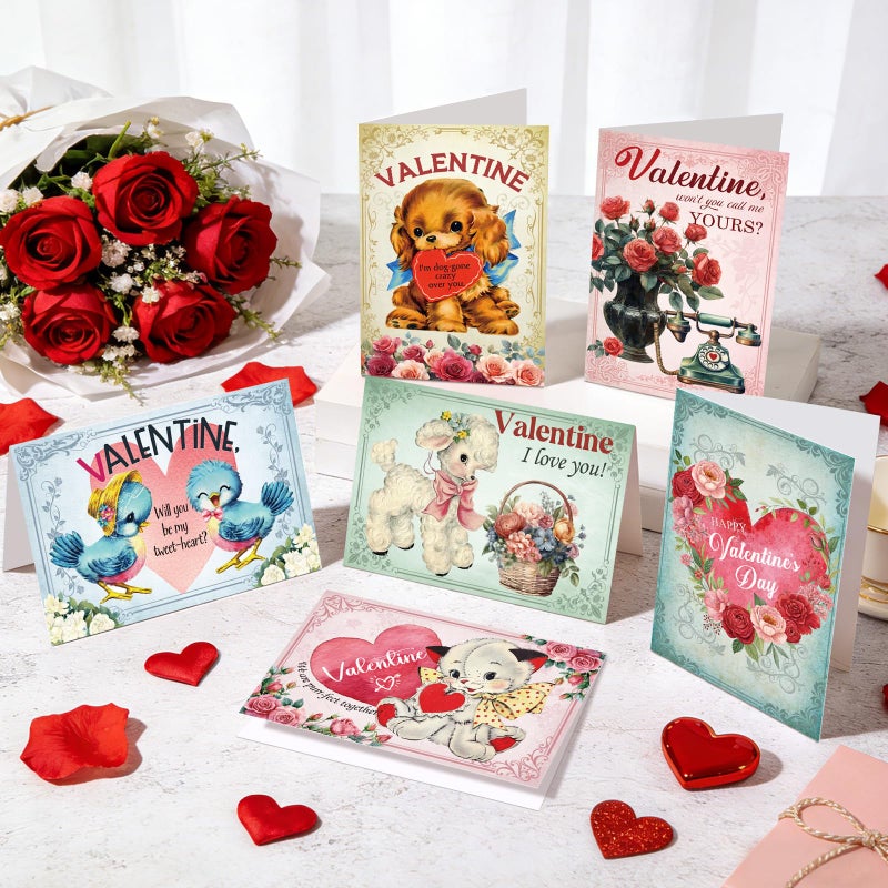 Ogeby Cute Animal Valentineâ€™s Day Cards Set, 24 Pack Valentineâ€™s Day Cards Bulk with Envelopes & Stickers, Boxed Valentines Card for Lovers, Kids, Classmate, Friends, Family, 6 Assorted Designs, 4x6 Inch - Image 5