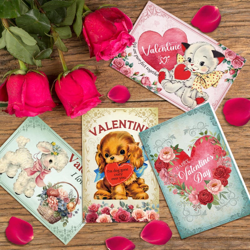 Ogeby Cute Animal Valentineâ€™s Day Cards Set, 24 Pack Valentineâ€™s Day Cards Bulk with Envelopes & Stickers, Boxed Valentines Card for Lovers, Kids, Classmate, Friends, Family, 6 Assorted Designs, 4x6 Inch - Image 3