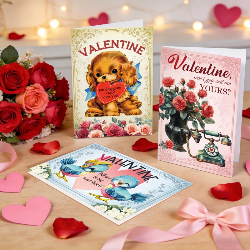 Ogeby Cute Animal Valentineâ€™s Day Cards Set, 24 Pack Valentineâ€™s Day Cards Bulk with Envelopes & Stickers, Boxed Valentines Card for Lovers, Kids, Classmate, Friends, Family, 6 Assorted Designs, 4x6 Inch - Image 2