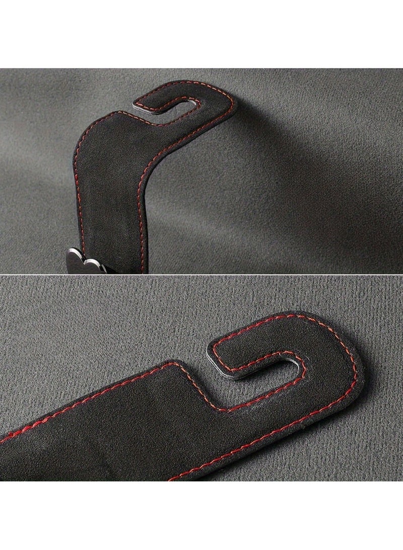 خطافان لمقعد السيارة على شكل حب - منظمان معدنيان فاخران للمقعد الخلفي لحقائب اليد والسترات والمحافظ - مشابك مضادة للانزلاق للسيارة وملحقات تخزين المركبات الترفيهية (أسود، قابل للدوران 360 درجة) - Image 3