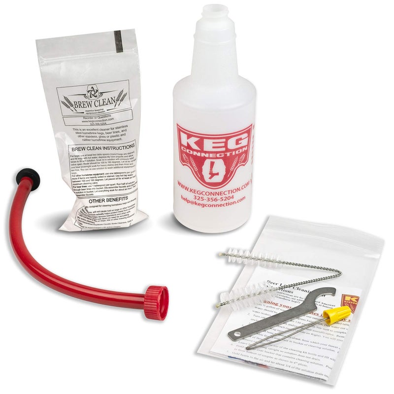 Kegconnection, LLC Kegconnection Kegerator Beer Line Cleaning Kit  Easy and Safe to Use Keg Cleaner  with Brew Clean Solution and More 