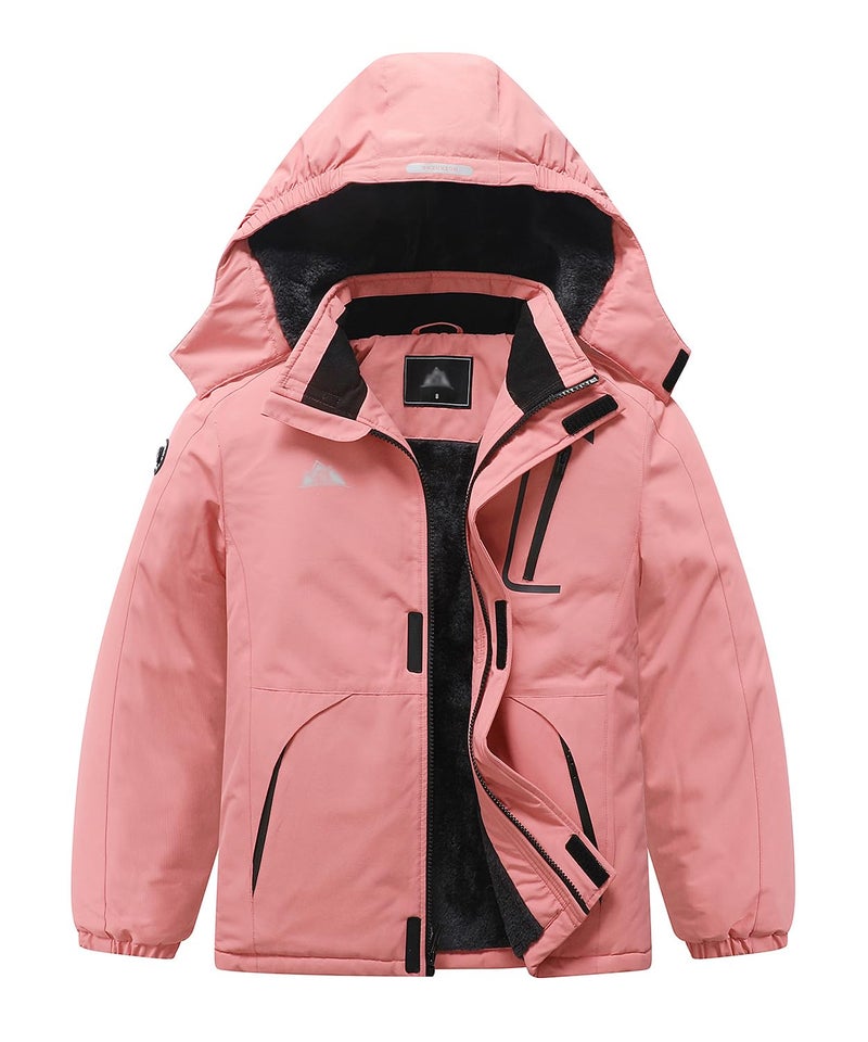 IDTALHZY Kids Ski Jacket Waterproof Winter Coat Boys and Girls Fleece Snowboarding Jackets with Detachable Hood - Image 2