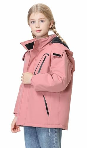 IDTALHZY Kids Ski Jacket Waterproof Winter Coat Boys and Girls Fleece Snowboarding Jackets with Detachable Hood - Image 3