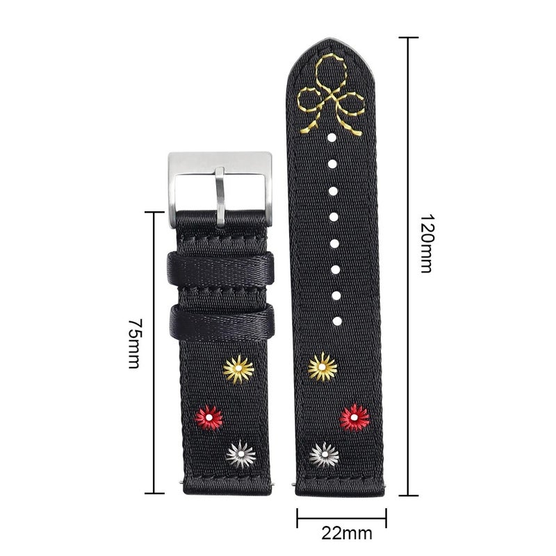 Bluejw New Style Nylon Watch Strap with Classic Elements – Replaceable Quick Release Fabric Watch Band for Men and Women, Fits 18mm 20mm 22mm 24mm Watches - Image 5