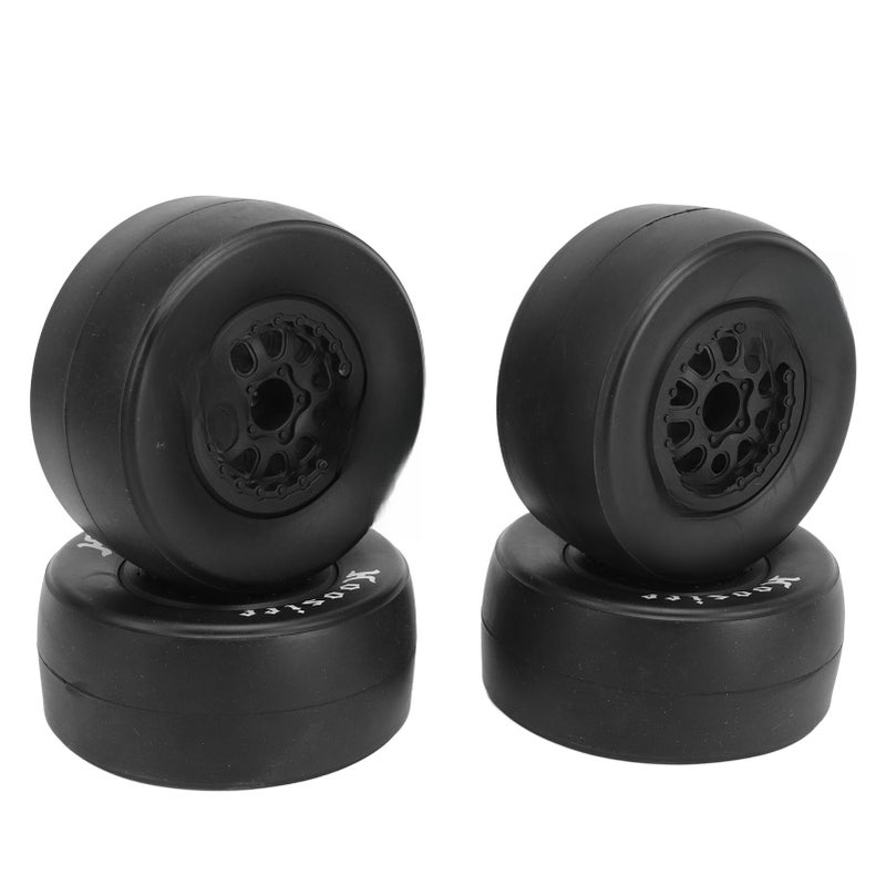 4Pcs 1/10 Scale RC Car Tires Rubber Tires Plastic Wheel Hubs for 1/10 Off Road Remote Control Car - Image 2