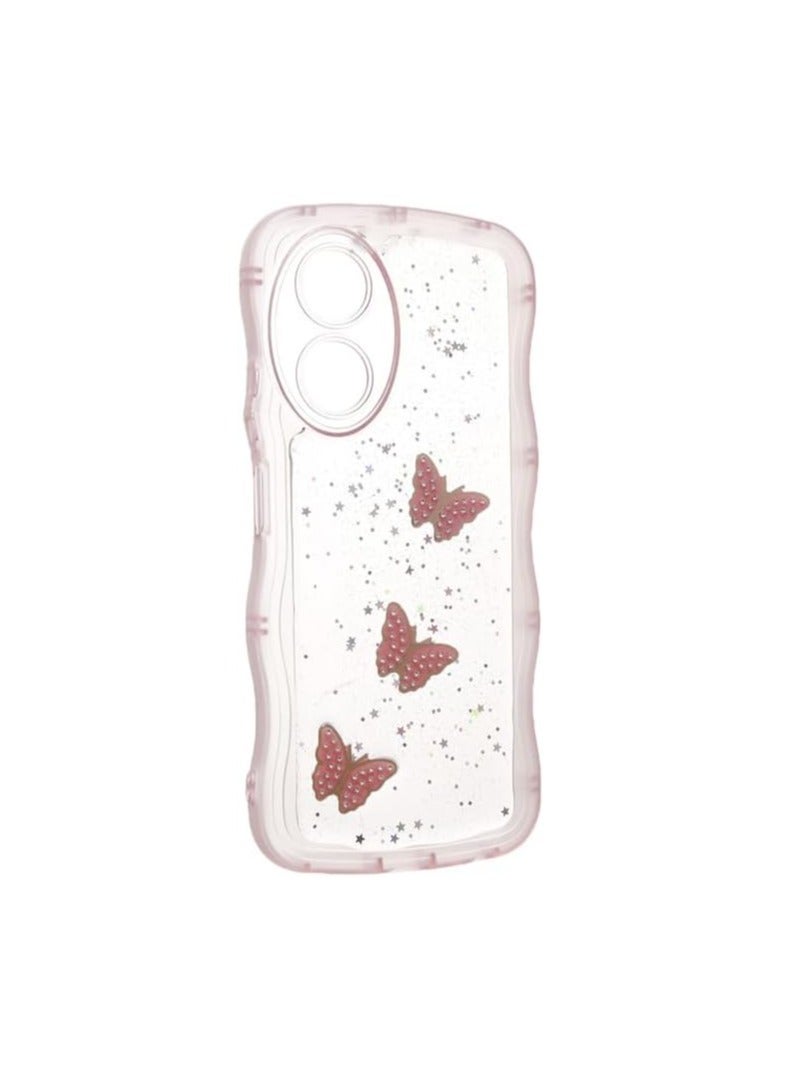Shockproof Plastic Back Cover for Oppo A58 4G - Pink - Image 1