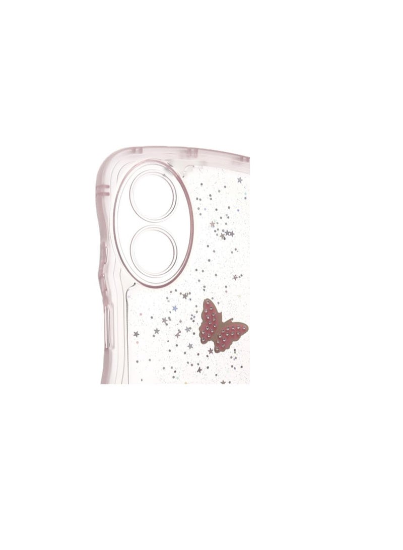 Shockproof Plastic Back Cover for Oppo A58 4G - Pink - Image 2