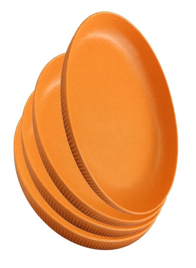Vortipu Degradable Lightweight Wheat Straw Plates - 9.05" Unbreakable Dinnerware, Dishwasher & Microwave Safe, Ideal for Kids, Toddlers & Adults - Perfect for Salads, Snacks & More (PECK - 4 Orange) - Image 1