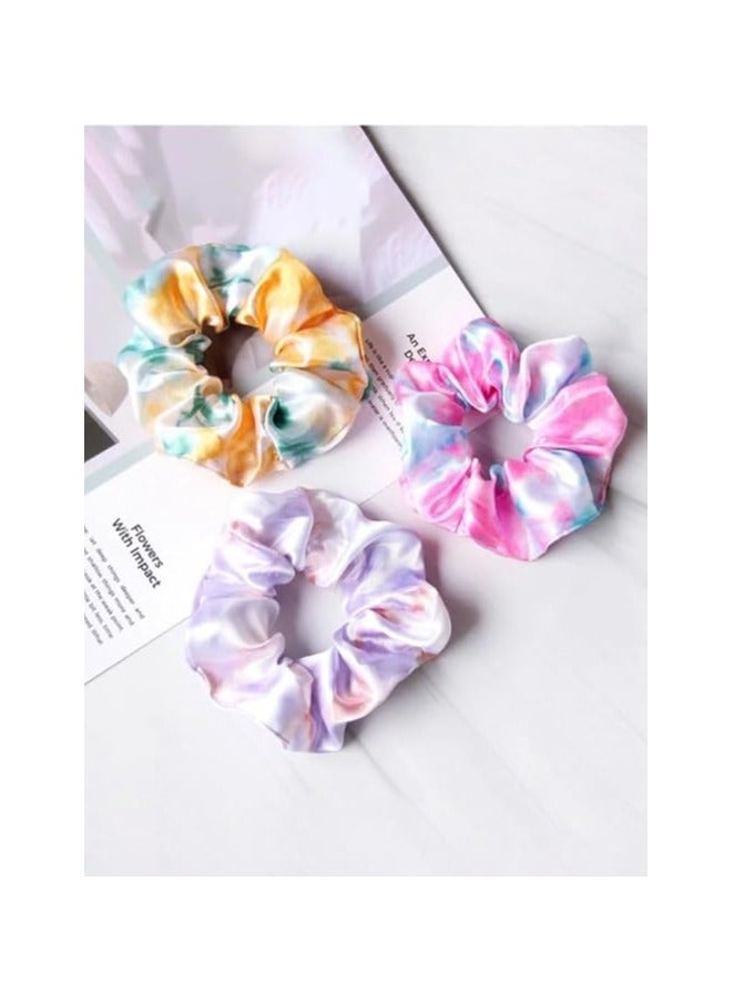 STAR BEJA Tie-Dye Hair Scrunchies, Set of 12, Assorted Pastel Multicolors, Hair Accessories - Image 3