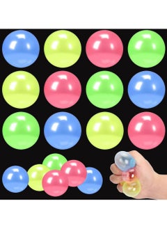 NQOOH 12 Piece Sticky Glow-in-the-Dark Balls Set Fidget Stress Relief Toy Party Gifts for Kids and Adults Sensory and Glowing Balls  - Image 1