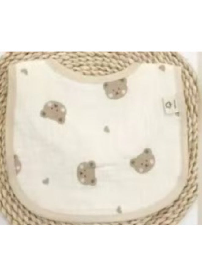 Six-layer Cotton Gauze U-shaped Bib Children's Saliva Towel Baby Eating Bib Baby Anti-spitting Milk Towel Back Buckle Bib