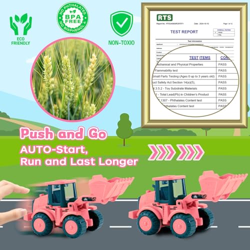 vusum Toddler Toys for 1 Year Old Girl GiftsKids Toys for Age 24Dump Truck Cement Mixer Excavator Toy Cars Set BPA FreePhthalates FreePVCToddler Girl Toys for 1 2 3 Year Old Birthday - Image 5