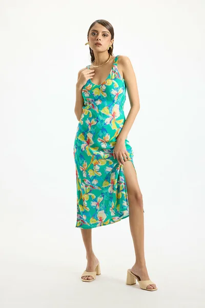 فيرجيو Viscose Floral Vacation Midi Dresses for Women