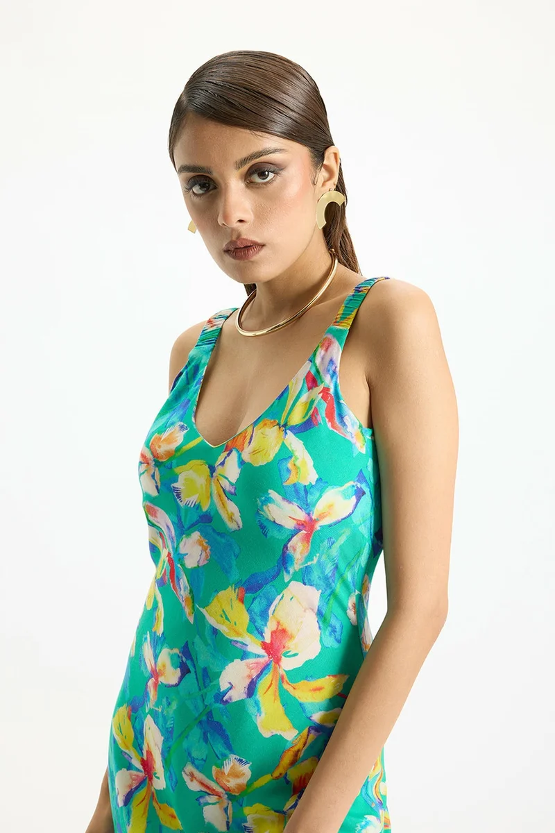 فيرجيو Viscose Floral Vacation Midi Dresses for Women