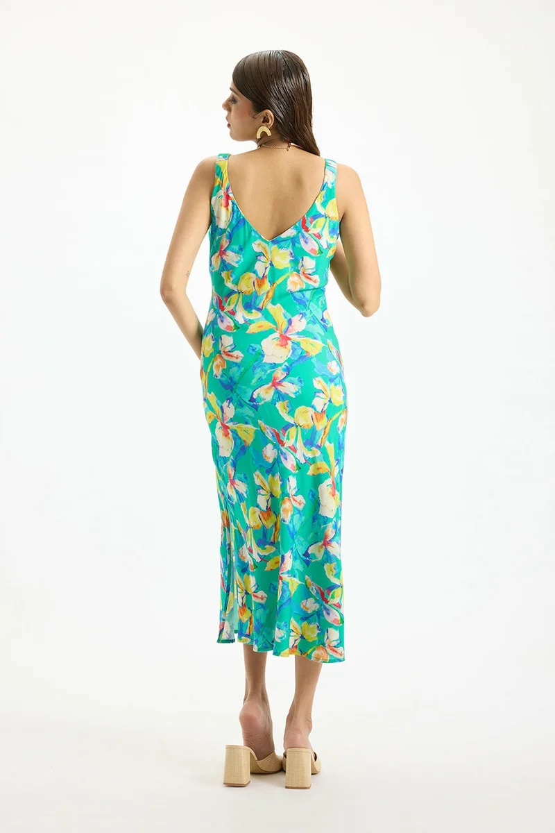 فيرجيو Viscose Floral Vacation Midi Dresses for Women