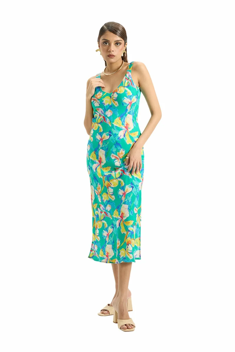 فيرجيو Viscose Floral Vacation Midi Dresses for Women