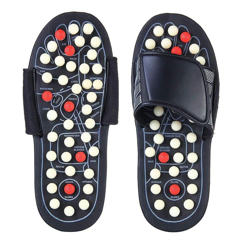 Sin2Max Acupressure Foot Massager Slippers, Therapeutic Reflexology Massage, Manual Compression, Black, SIZE-6 - Image 1