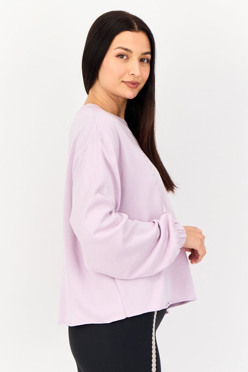 Nike Women Oversized Fit Long Sleeves Outdoor Sweatshirts, Lilac - Image 4