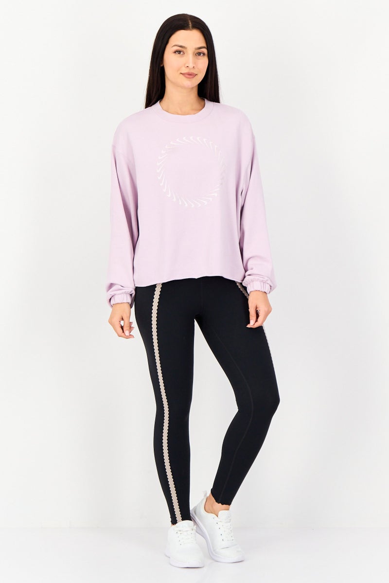 Nike Women Oversized Fit Long Sleeves Outdoor Sweatshirts, Lilac - Image 2