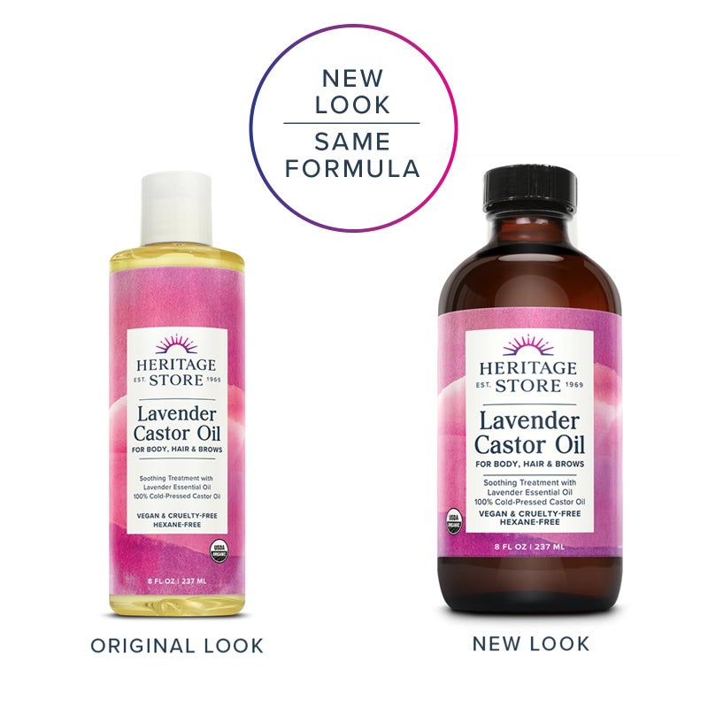 HERITAGE STORE Lavender Castor Oil Organic - Soothing Hair Treatment w/ Lavender Essential Oil - Hair Care, Skin Care, Castor Pack Wrap - Calming Scent, Vegan, Hexane Free, 60-Day Guarantee, 8oz - Image 2