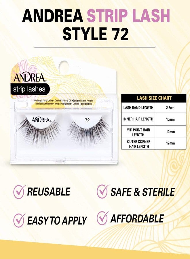 Andrea False Lashes Style 72 - Black 4 pairs - Image 3