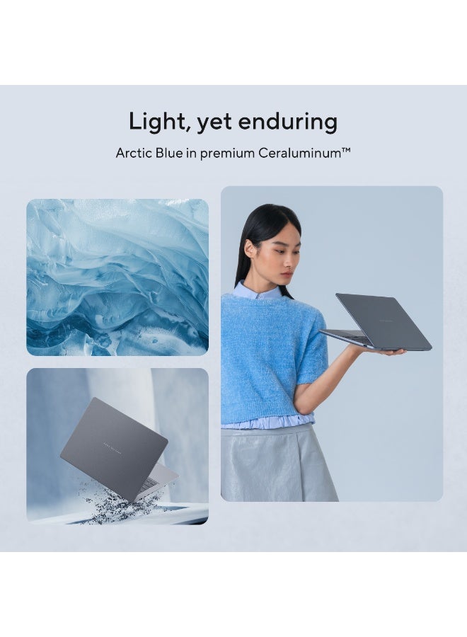 أسوس Zenbook 14/14inch/512Gigabyte SSD/16GB RAM/Snapdragon X  X1 26 100/Arctic Blue English Arctic Blue - Image 4