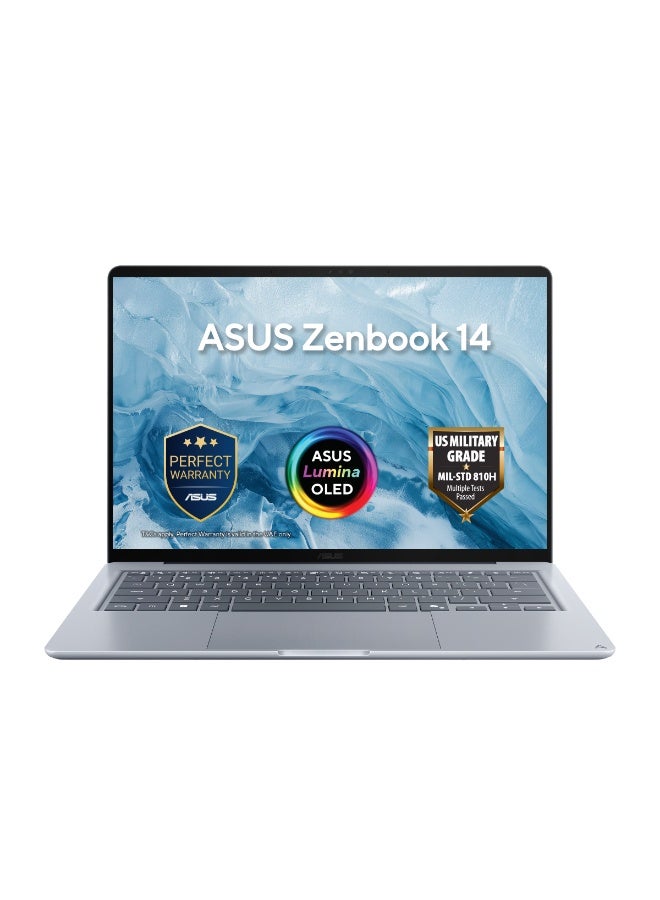 أسوس Zenbook 14/14inch/512Gigabyte SSD/16GB RAM/Snapdragon X  X1 26 100/Arctic Blue English Arctic Blue - Image 1