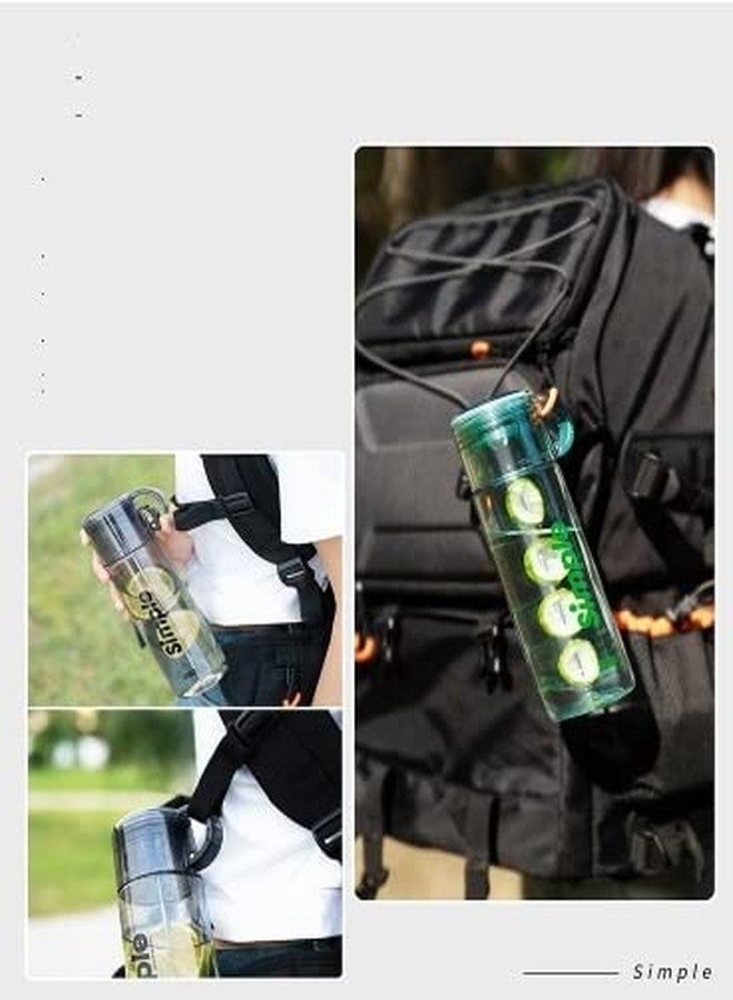 TEMSON Fruit Infuser Detox Water Bottle, BPA-Free Stylish Water Bottle with Rod & ebook, Fruit Detox Bottle for Girls,Kids Water Bottle - 620 ML (FQ-3150) (Black) - Image 3